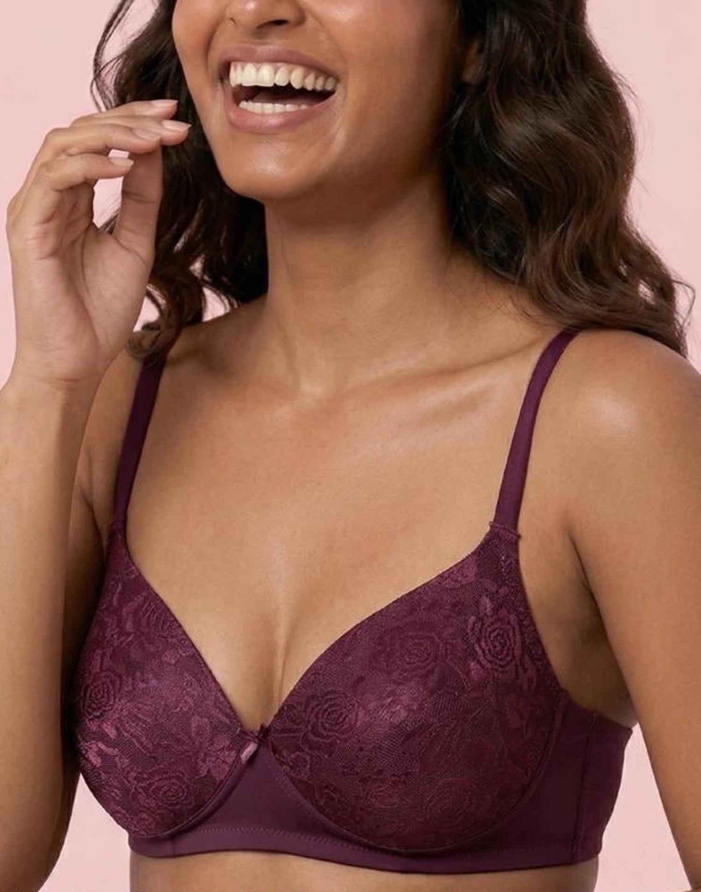 PADDED BRA BLOSSOM SOLACE WINE E3178 250626BR