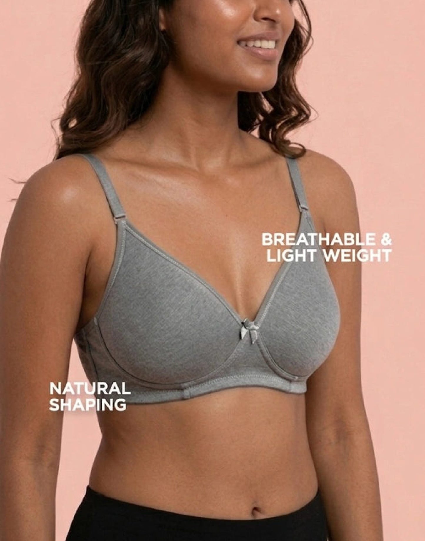 SEMI PADDED BRA BLOSSOM ULTRA THIN PAD GRAY E3176 230626BR
