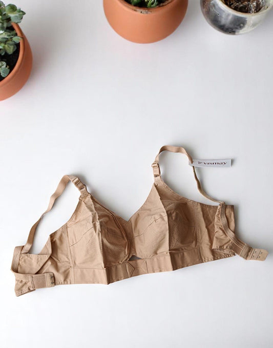 250525BR (E2749-E2751) VISMAY COTTON ROUND STITCH BRA - Nude C