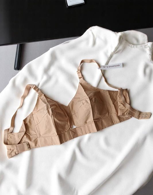 250525BR (E2748) VISMAY COTTON ROUND STITCH BRA - Nude B