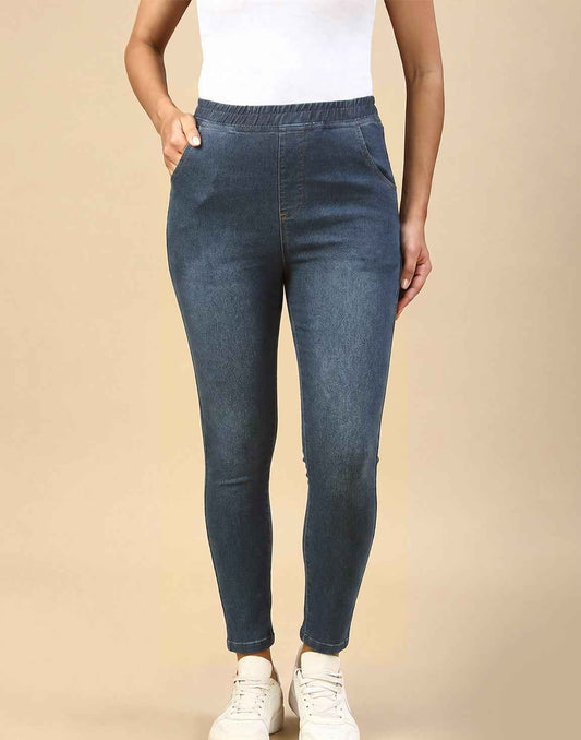 JEGGINGS INDIAN FLOWER DENIM BLUE E6320-E7036-37 050626JB