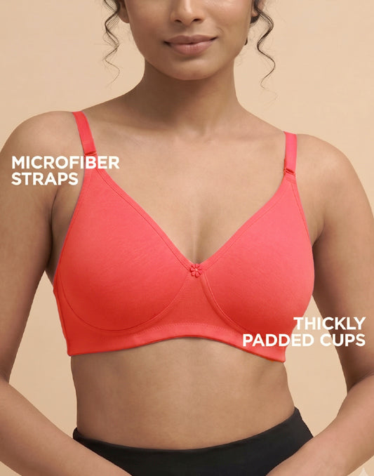 PADDED BRA BLOSSOM WELL MOULD PEACHES PINK E2069 210626BR - ELENTRA DESIGNS BY NIMI HEINS