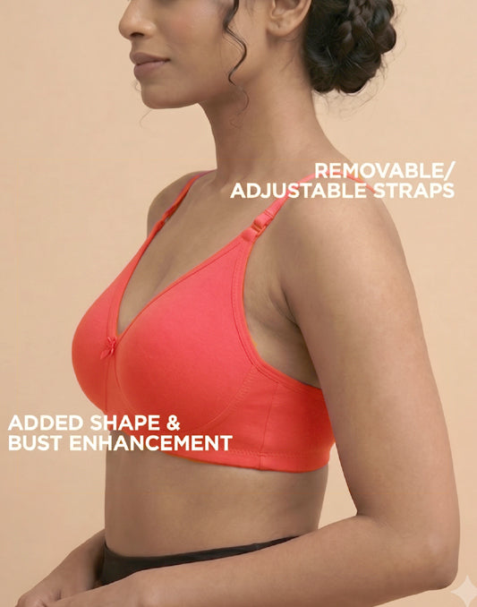 PADDED BRA BLOSSOM WELL MOULD PEACHES PINK E2069 210626BR