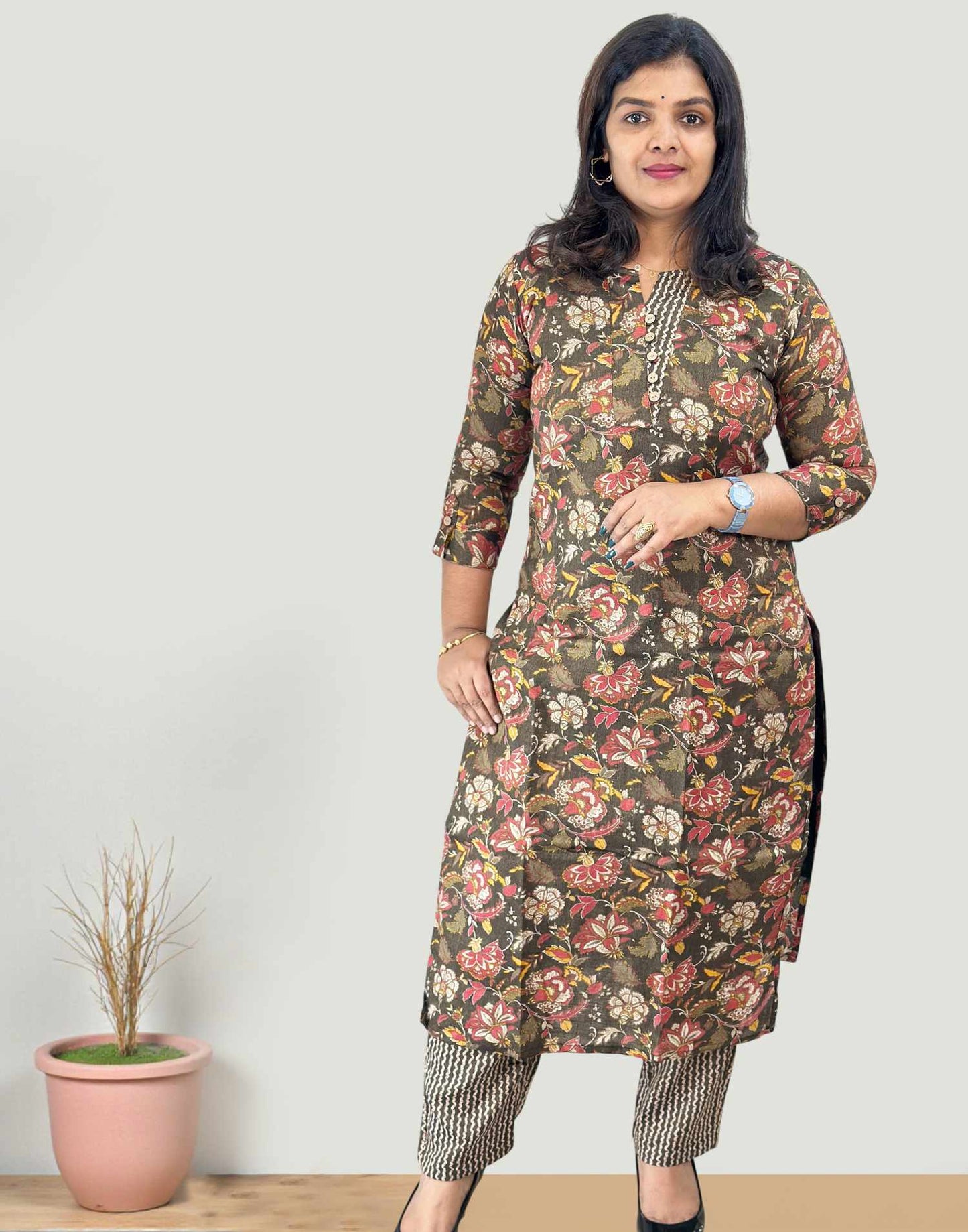 KURTI SET FOREST GREEN E6772 170226KS - ELENTRA DESIGNS BY NIMI HEINS