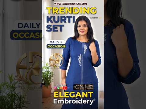 EMBROIDERY KURTI SET BLACK E7345 280926KS
