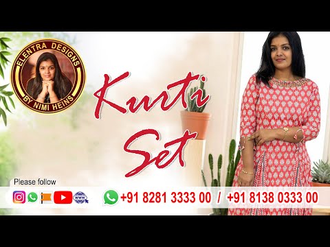 010625KS (E6122) KURTI SET - Mustard n Brown