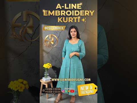 A-LINE EMBROIDERY KURTI PASTEL BLUE E7345 290926AK