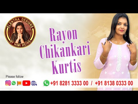 010824C (E3961) OFFER ZONE RAYON CHIKANKARI KURTI - White