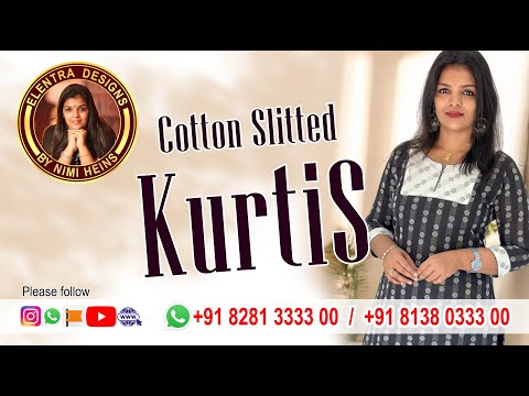 020325U (E5398) COTTON SLITTED KURTI - Black