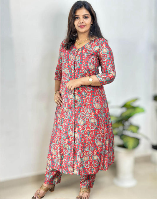 CO-ORD SET RED E6700 110126CS - ELENTRA DESIGNS BY NIMI HEINS