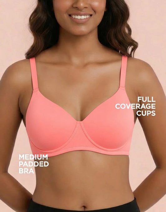 PADDED BRA BLOSSOM SIGNATURE CORAL PINK 210626BR - ELENTRA DESIGNS BY NIMI HEINS