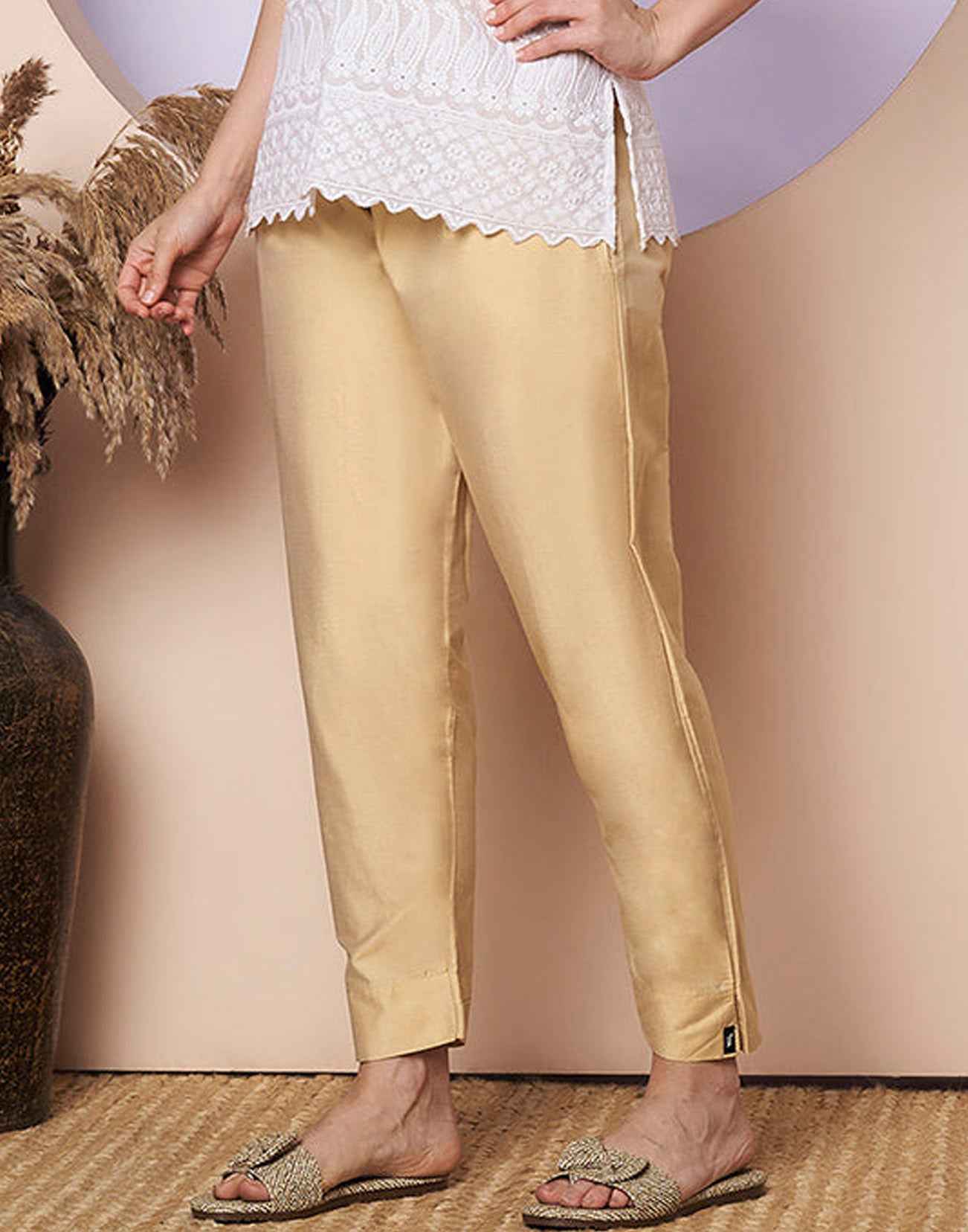 METALLIC STRAIGHT PANTS SKIN E6970-71 120526SP