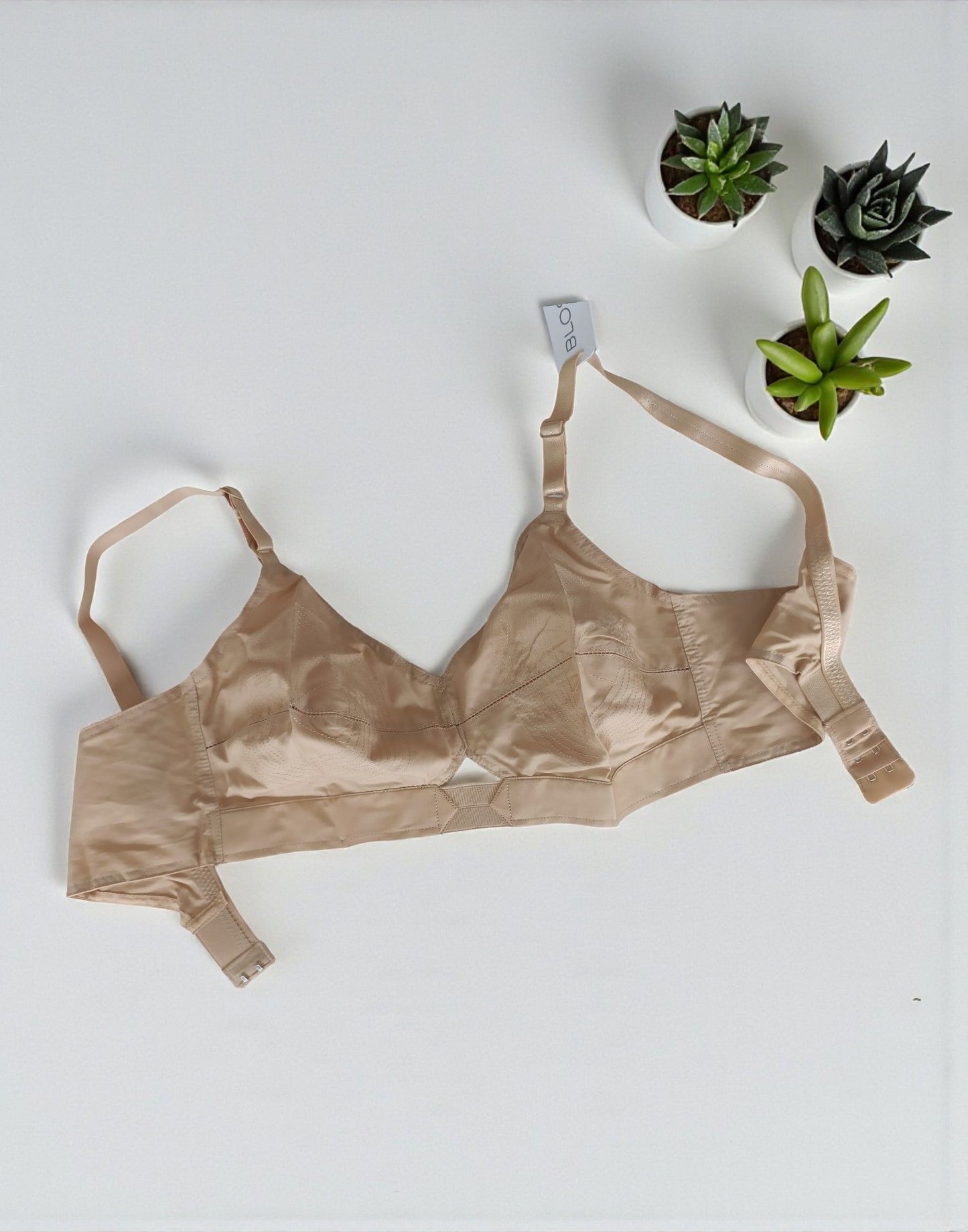 251025BR (B4U259/507) BLOSSOM COTTON ROUND STITCH BRA - Skin