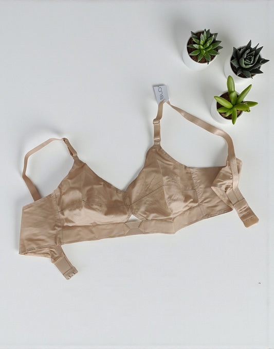 251025BR (B4U259/507) BLOSSOM COTTON ROUND STITCH BRA - Skin