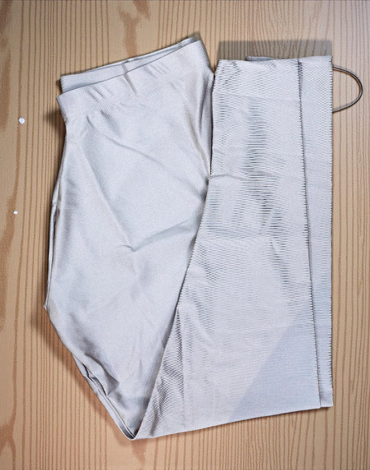 091225B (E6320) SHIMMER ANKLE LEGGINGS - Silver