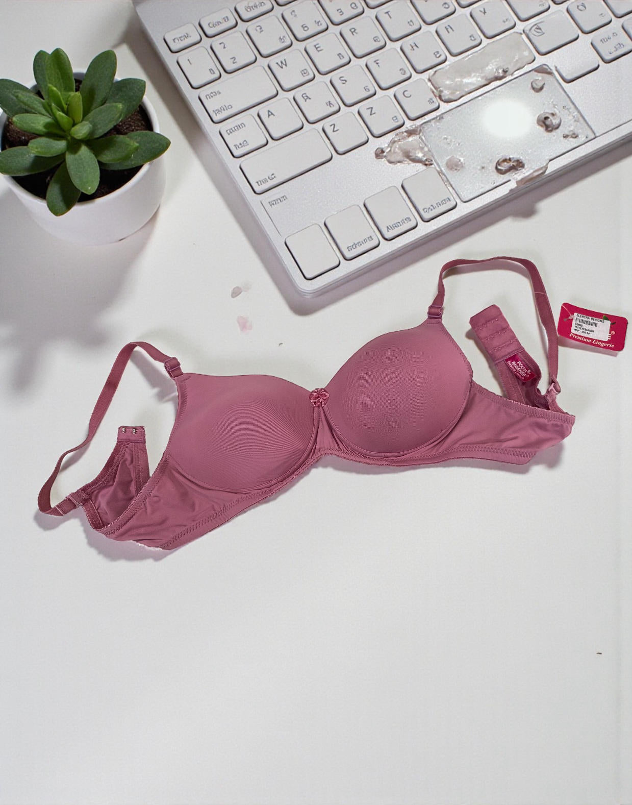 151225BR (E6655) POOJA RAGINI PADDED BRA - Onion Pink