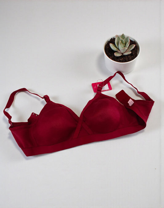 151225BR (E6658) POOJA RAGINI NON PADDED BRA - Maroon
