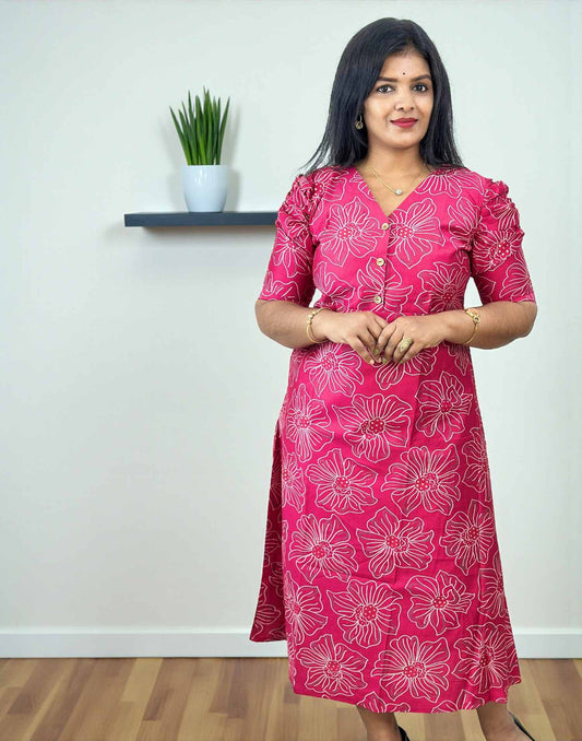 281025DK (E6426) DRESSES - Hot Pink