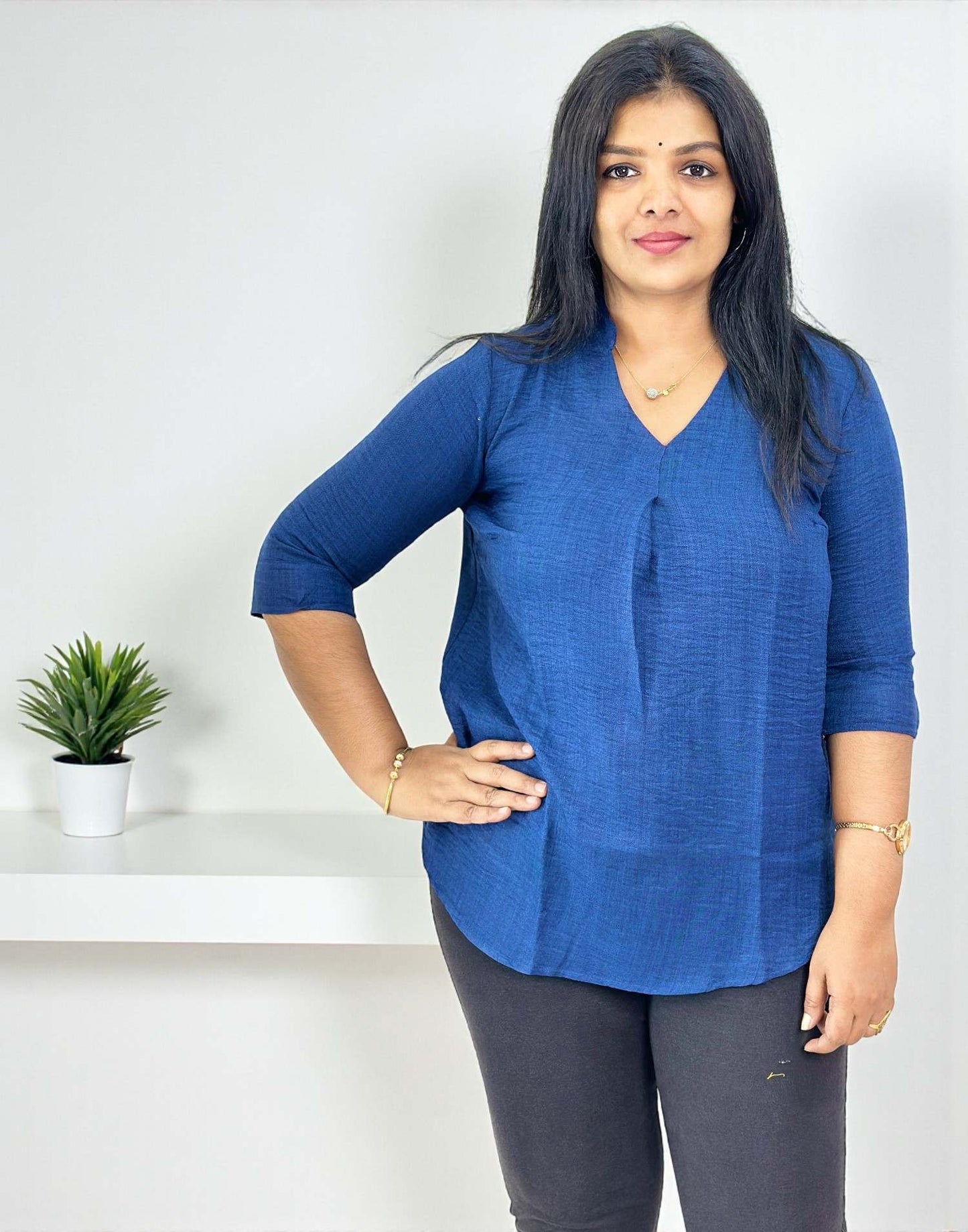 061125ST (E6599) SHORT TOP - Blue