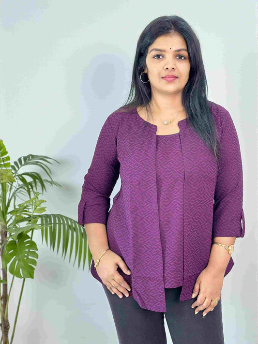 061125ST (E6612) SHORT TOP - Purple