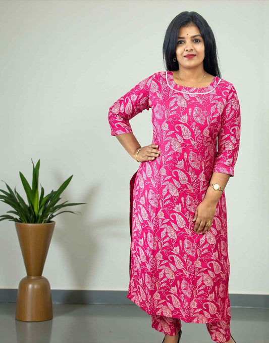 281025CS (E6593) CO-ORD SET - Hot Pink