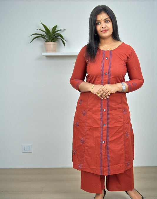 251025CS (E6580) CO-ORD SET - Rust