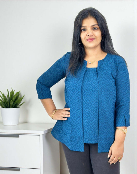 061125ST (E6612) SHORT TOP - Peacock Blue