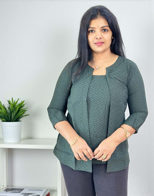 061125ST (E6612) SHORT TOP - Dark Green