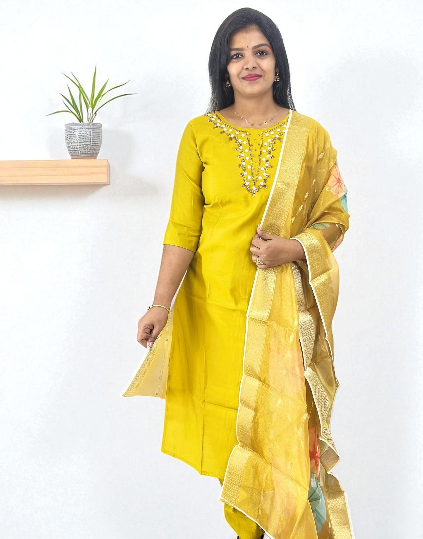 READY TO WEAR LEMON GREEN E6463 300825RW - ELENTRA DESIGNS BY NIMI HEINS