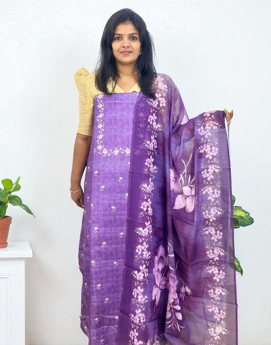 030925ML (E6480) UN-STITCHED SETS - Dark Purple