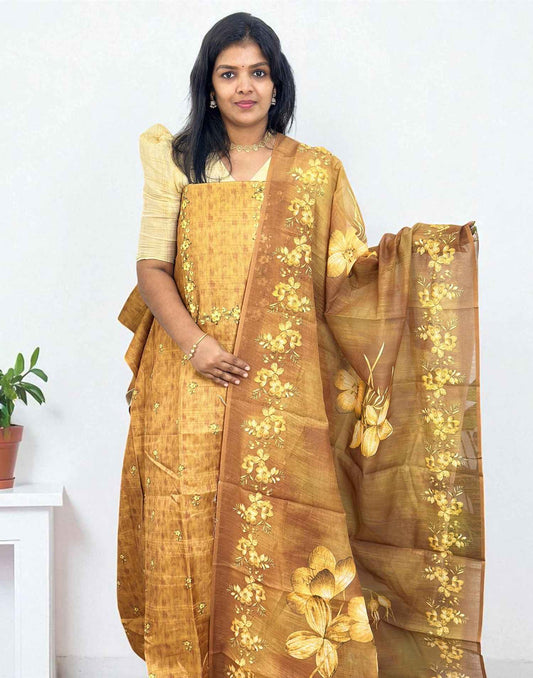 030925ML (E6480) UN-STITCHED SETS - Mustard Yellow