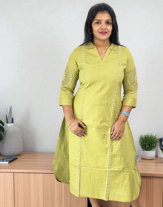 070825DK (E6310) DRESS KURTI - Green