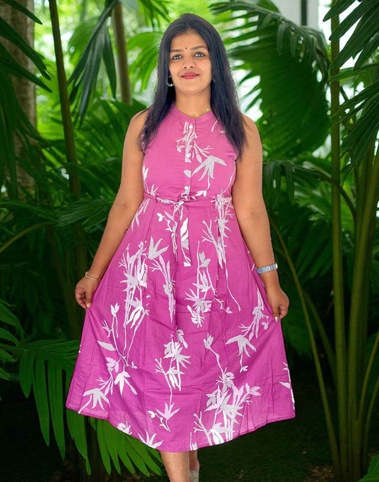 110825DK (E6323) DRESS KURTI - Lavender Pink