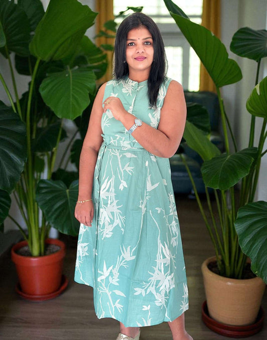 110825DK (E6323) DRESS KURTI - Pastel Green