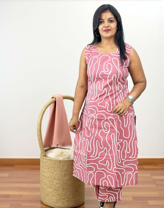 131025CS (E6556) CO-ORD SET - Onion Pink