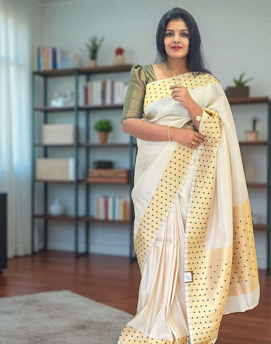 190825S (E6377) SOFT TISSUE BANARASI SAREE - Green