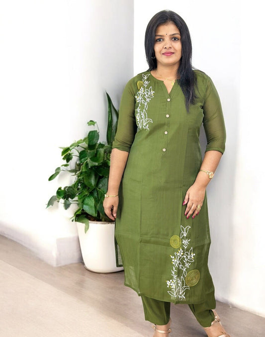 190825CS (E6408) CO-ORD SET - Dark Green