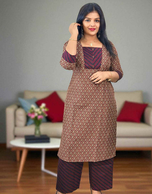 180825CS (E6393) CO-ORD SET - Maroonish Wine