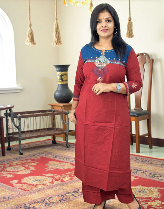 060925CS (E6559) CO-ORD SET - Maroon