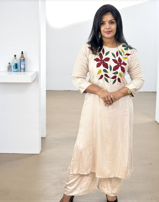 101025CS (E6561) CO-ORD SET - Cream