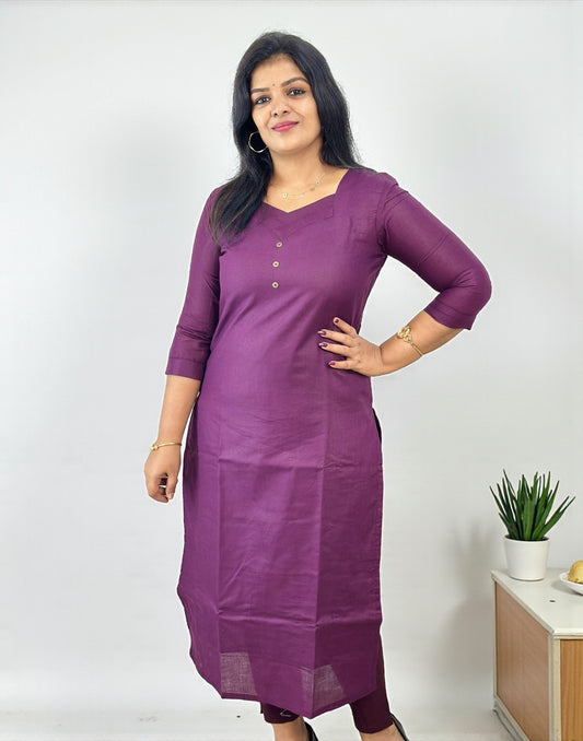 061025CK (E6517) CASUAL KURTI - Dark Purple