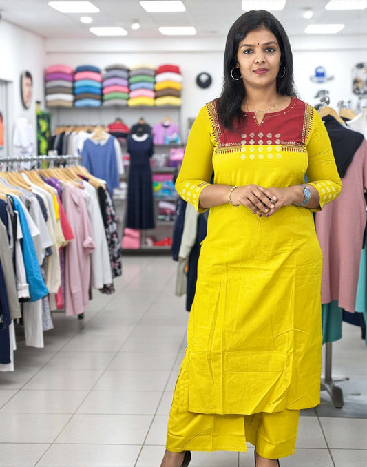 060925CS (E6559) CO-ORD SET - Lemon Yellow