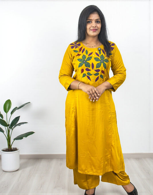 101025CS (E6561) CO-ORD SET - Mustard Yellow