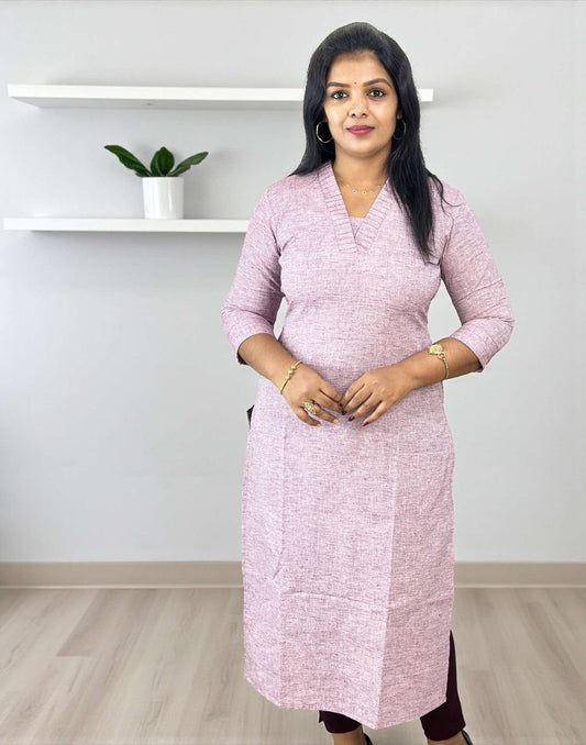 190925CK (E6516) CASUAL KURTI - Pink