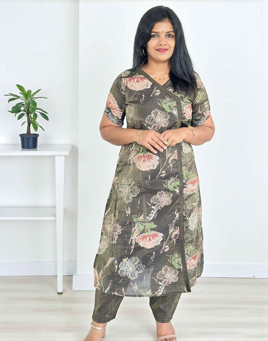 081025CS (E6564) CO-ORD SET - Greenish Black