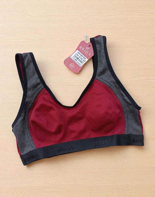 300725BR (E5287) BRIDA WORKOUT BRA - Dark Maroon