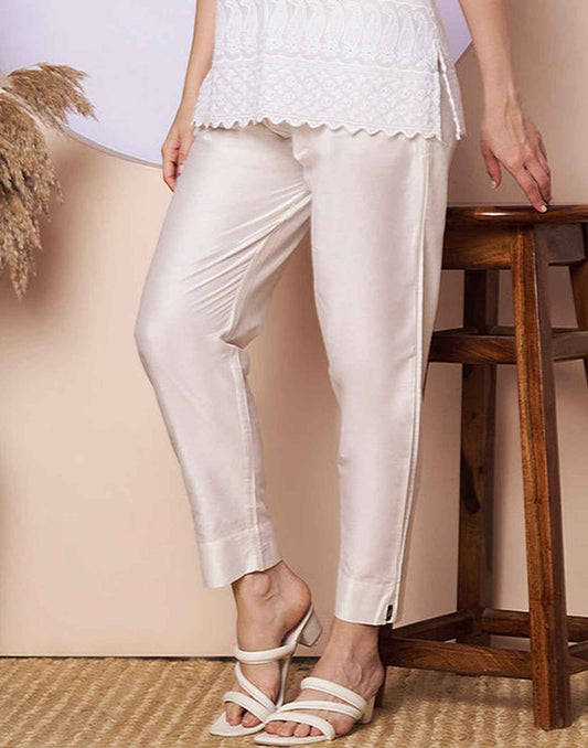 METALLIC STRAIGHT PANTS WHITE E6970-71 120526SP