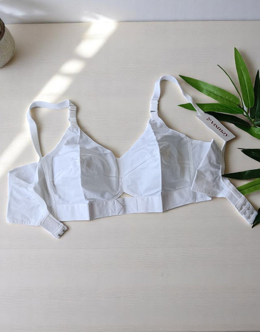 250525BR (E2749-E2751) VISMAY COTTON ROUND STITCH BRA - White C