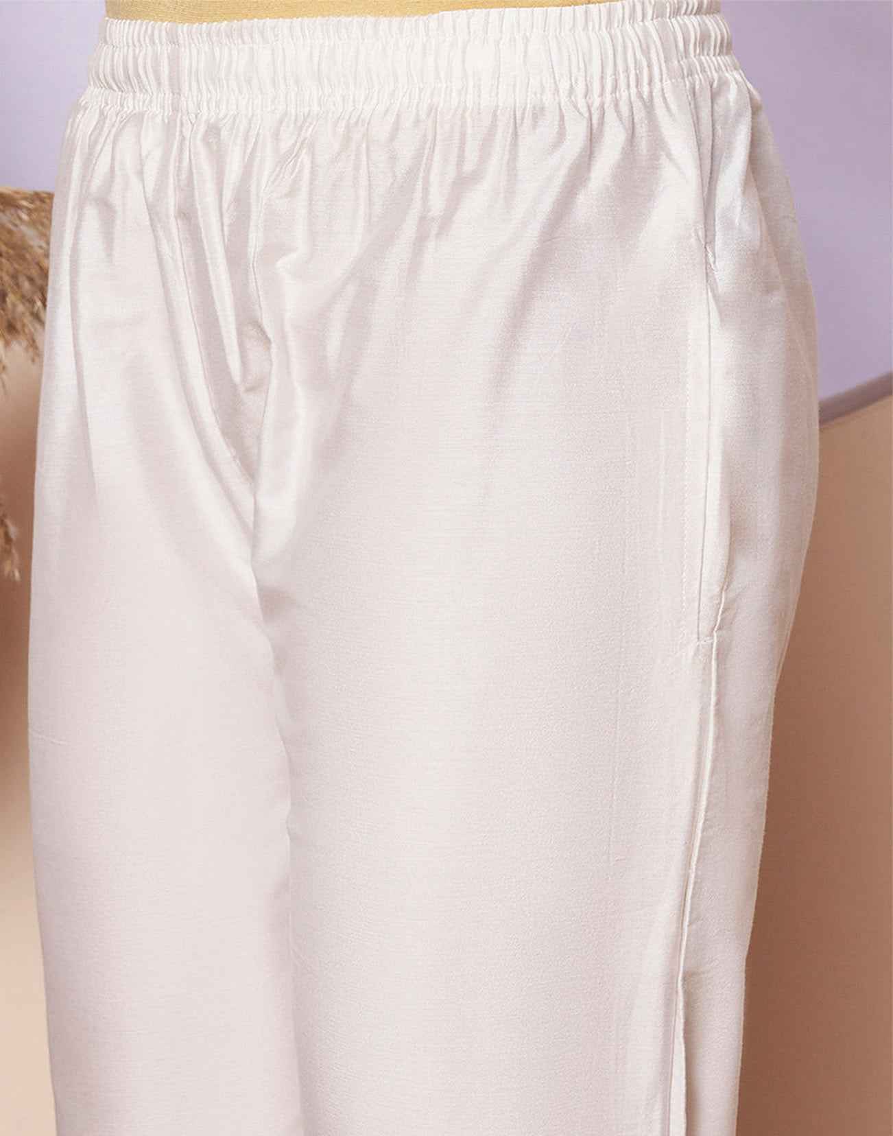 METALLIC STRAIGHT PANTS WHITE E6970-71 120526SP
