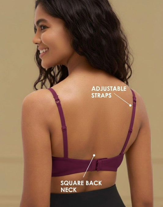 LIGHTLY PADDED BRA BLOSSOM FEATHERLITE WINE E6437 300825BR